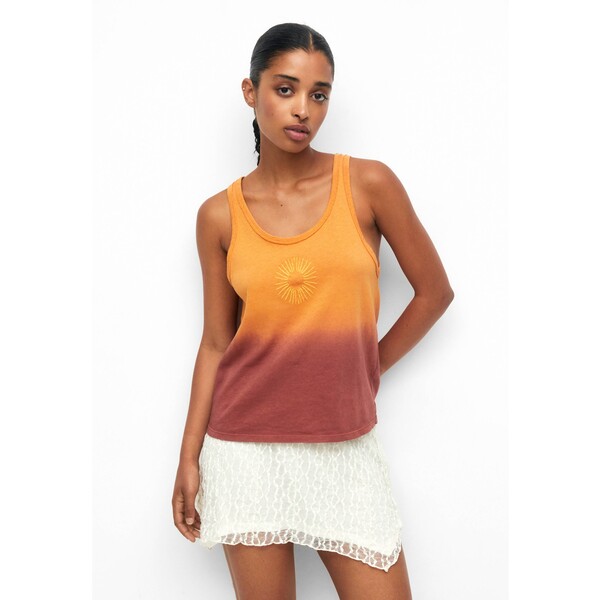 PULL&BEAR EMBROIDERED STRAPPY Top orange PUC21D2EQ-H11