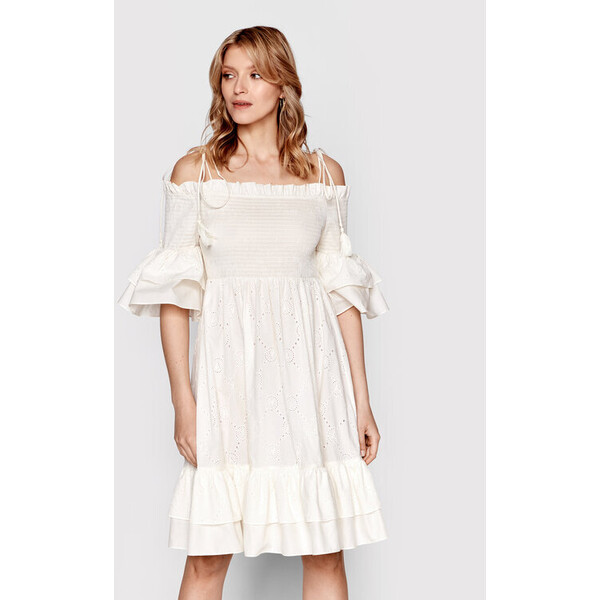 TWINSET Sukienka letnia 221AT2661 Biały Regular Fit