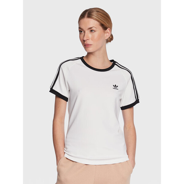 adidas T-Shirt Adicolor Classics Slim 3-Stripes T-Shirt IB7441 Biały Slim Fit