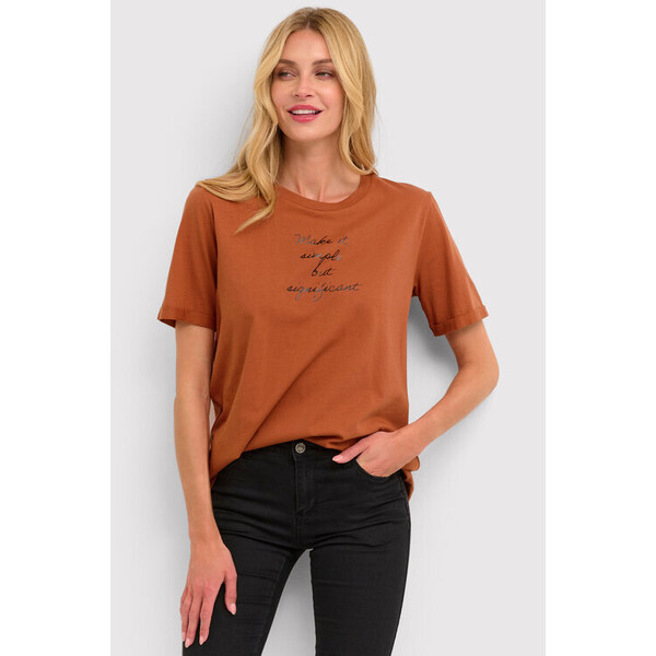 Kaffe T-Shirt Kajelena 10506645 Pomarańczowy Regular Fit