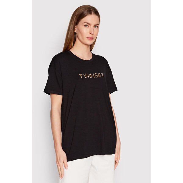 TWINSET T-Shirt 221LB25BB Czarny Regular Fit