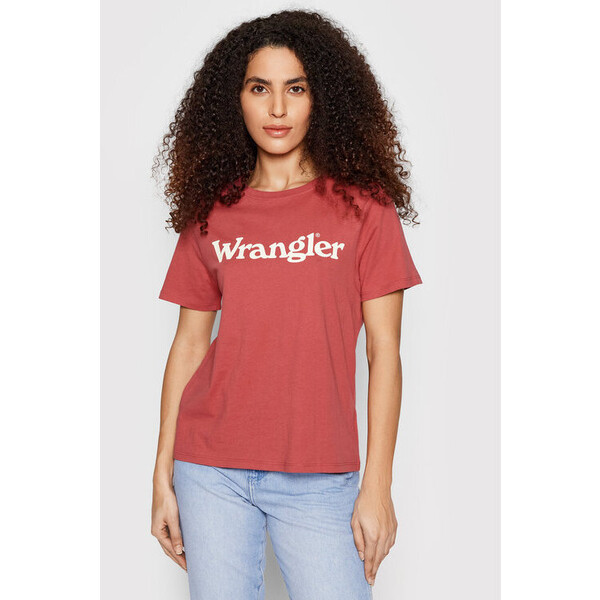 Wrangler T-Shirt W7N4GHXGH Czerwony Regular Fit