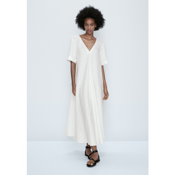 Massimo Dutti KAFTAN Sukienka letnia white M3I21C0SF-A11