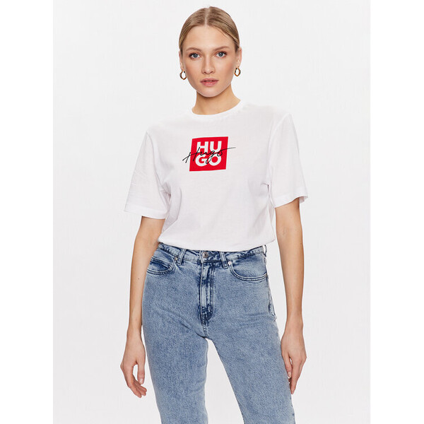 Hugo T-Shirt 50485373 Biały Regular Fit