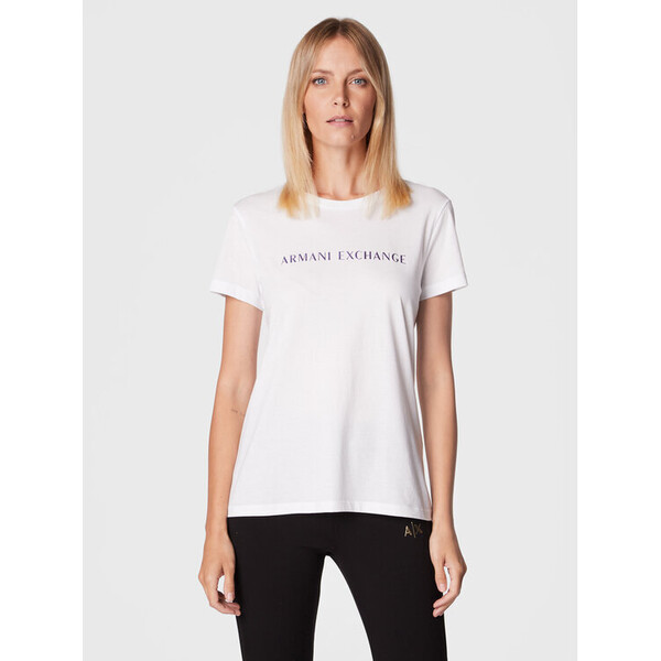 Armani Exchange T-Shirt 6LYT37 YJ16Z 1000 Biały Regular Fit