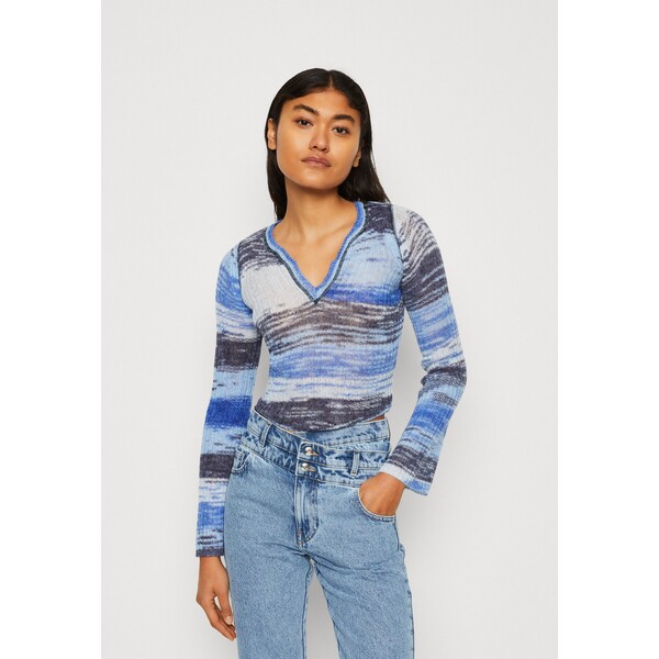 BDG Urban Outfitters NOTCH STRIPE FLUTE Sweter blue QX721I01Y-K11