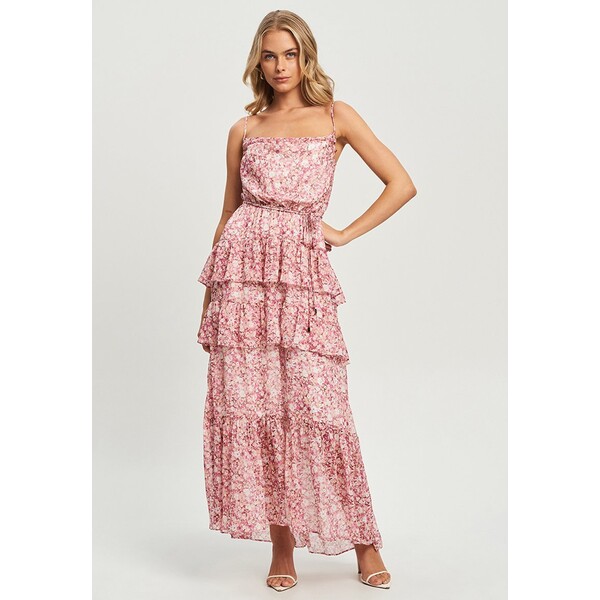 CHANCERY ROSSI Sukienka letnia tonal pink floral CFZ21C06B-J11