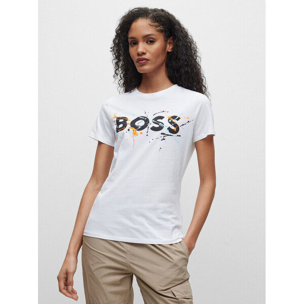 Boss T-Shirt 50479981 Beżowy Regular Fit