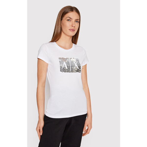 Armani Exchange T-Shirt 8NYTDL YJ73Z 6110 Biały Slim Fit
