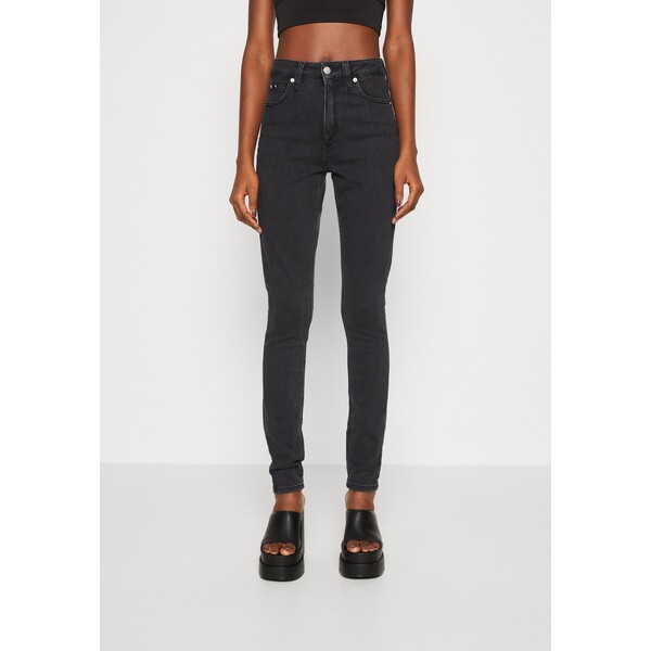 Calvin Klein Jeans HIGH RISE SKINNY Jeansy Skinny Fit denim black C1821N0LV-Q11