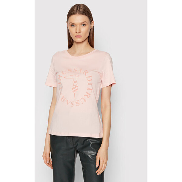 Trussardi T-Shirt 56T00479 Różowy Regular Fit