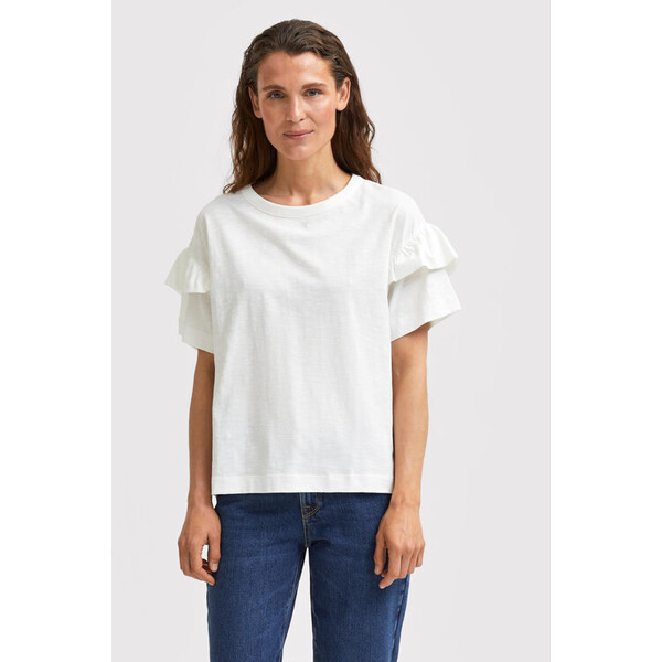 Selected Femme T-Shirt Rylie 16079837 Biały Regular Fit