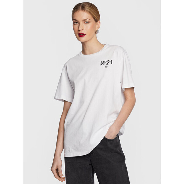 N°21 T-Shirt 23E N2M0 F051 6331 Biały Regular Fit