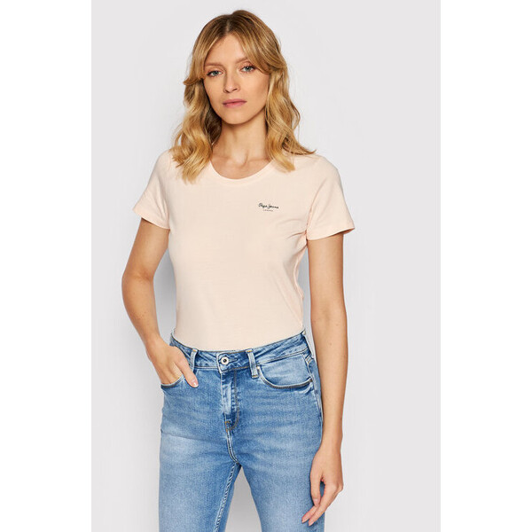 Pepe Jeans T-Shirt Bellrose PL505051 Różowy Slim Fit