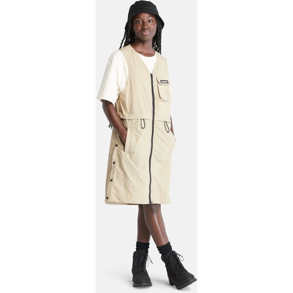 Timberland BOLD BEGINNINGS MULTI POCKET Sukienka koszulowa lemon pepper white TI121C006-B11