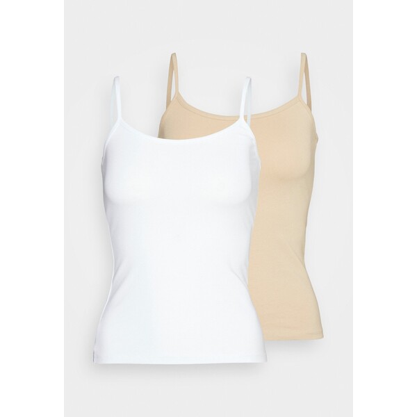 ONLY Petite ONLLOVE SINGLET 2 PACK Top beige/white OP421D03I-A12