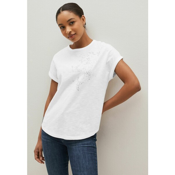 Next CREW NECK SHORT SLEEVE T-shirt z nadrukiem white embellished star NX321D1DP-A11