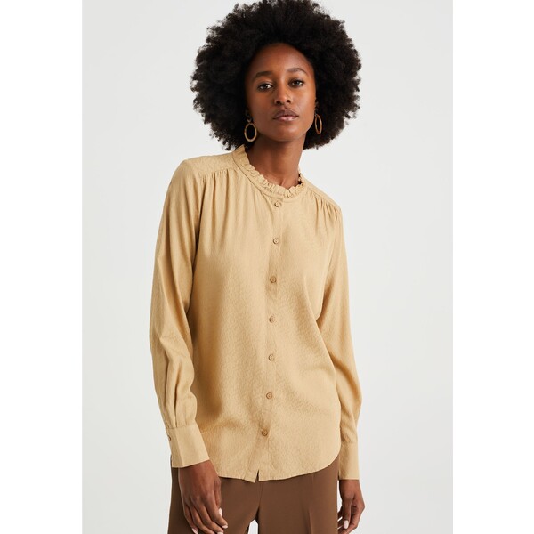 WE Fashion MET STRUCTUUR Koszula beige WF521E0EM-B11