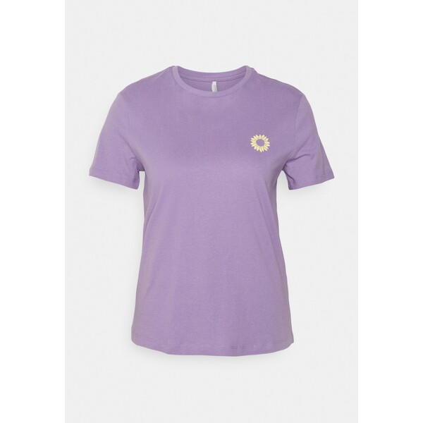 ONLY ONLWEEKDAY BOX T-shirt z nadrukiem chalk violet straw ON321D2UQ-I11