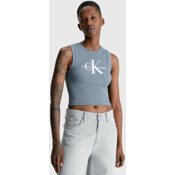 Calvin Klein Jeans ARCHIVAL MONOLOGO RI Top overcast grey C1821D0O7-C11