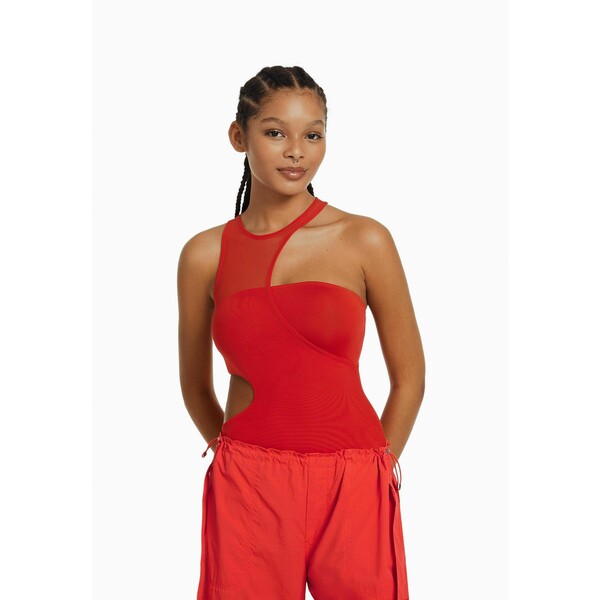 Bershka SLEEVELESS WITH CUT-OUT AND DETAIL Top red BEJ21D1NG-G11