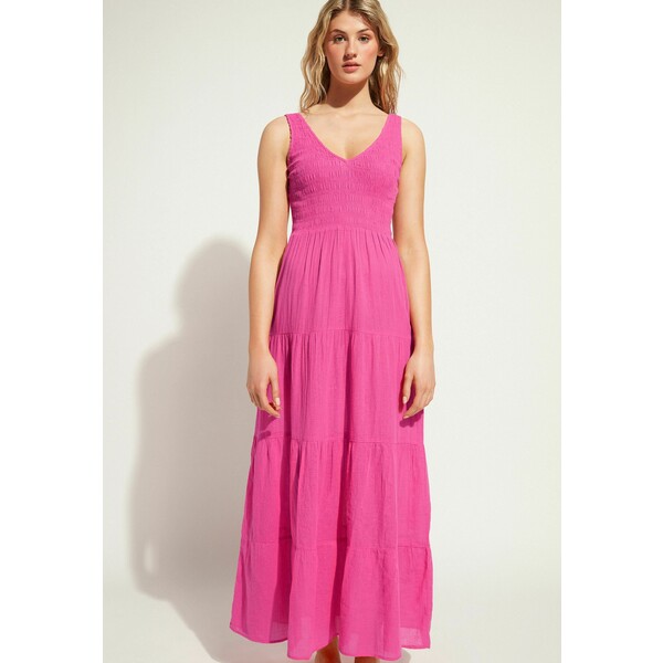 Calzedonia MIT VOLANTROCK Długa sukienka rosa bright pink C2F21C005-J11