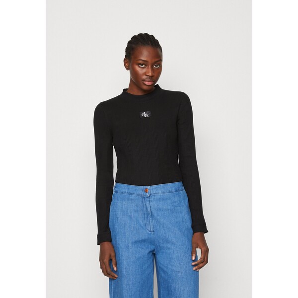 Calvin Klein Jeans BADGE Bluzka z długim rękawem black C1821D0KW-Q11