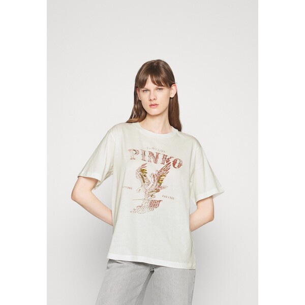 Pinko LOCATELLI T-shirt z nadrukiem bianco nembo P6921D04W-A11