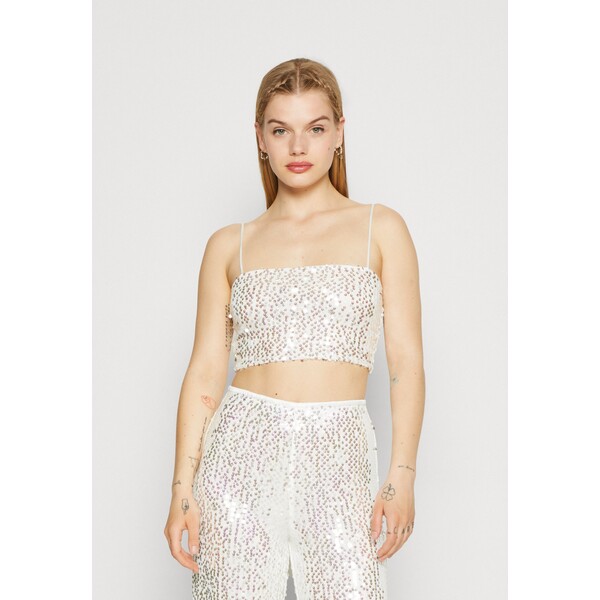 Gina Tricot SHIMMER CROPPED Top offwhite GID21E0G6-A11