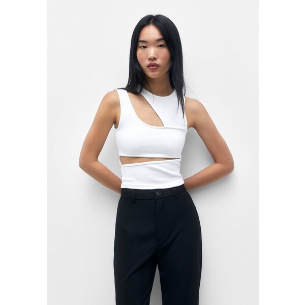PULL&BEAR CUT-OUT WITH DOUBLE STRAPS Top white PUC21D2EL-A11