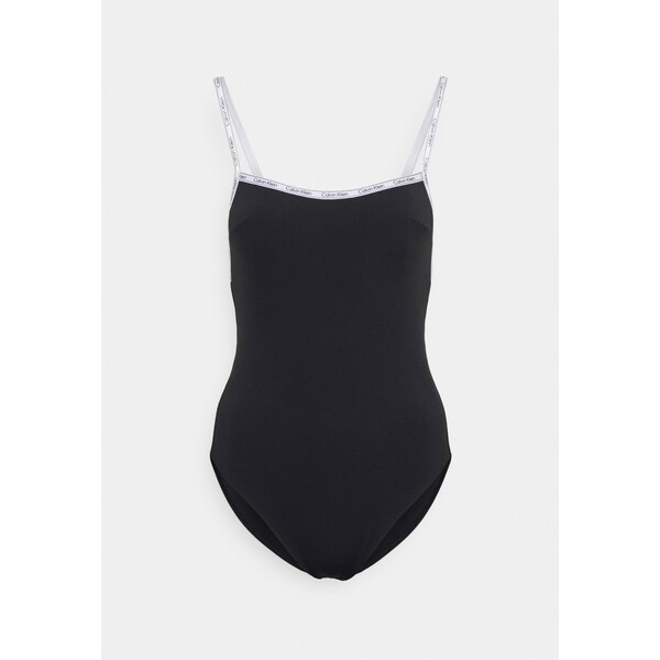 Calvin Klein Swimwear SQUARE NECK ONE PIECE Kostium kąpielowy black C1781G020-Q11