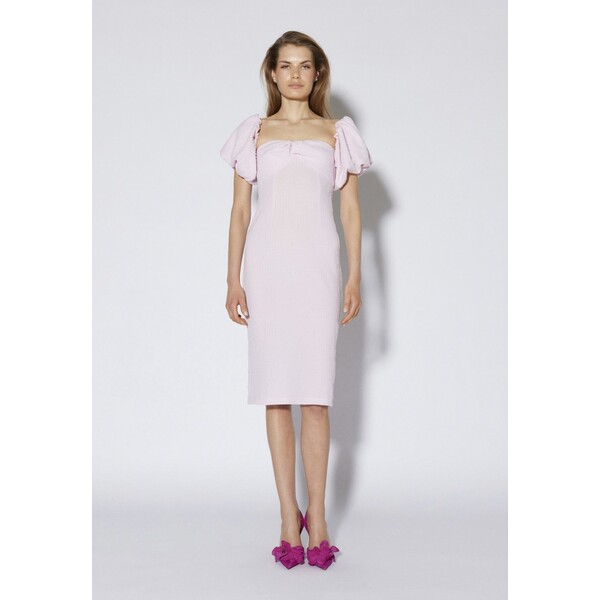 SOMETHINGNEW DOROTHEA PUFFY CALF DRESS Sukienka z dżerseju lilac snow SXX21C00K-I11