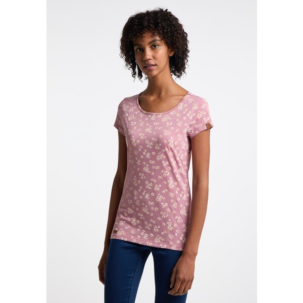 Ragwear MINTT FLOWER T-shirt z nadrukiem dusty pink R5921D0CR-J11
