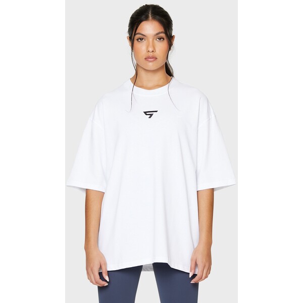 SQUATPROOF SP MID PUMP COVER OVERSIZE T-shirt z nadrukiem white SQD21D00B-A11