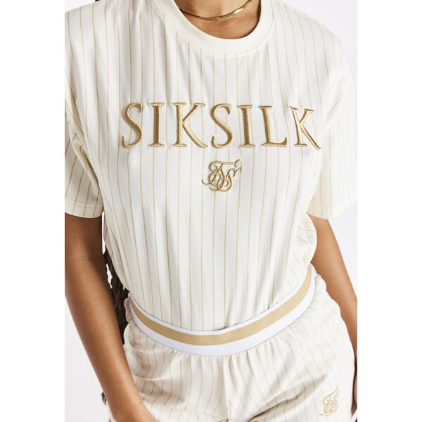 SIKSILK LUXE BASKETBALL T-shirt z nadrukiem ecru/gold SIF21D06J-A11