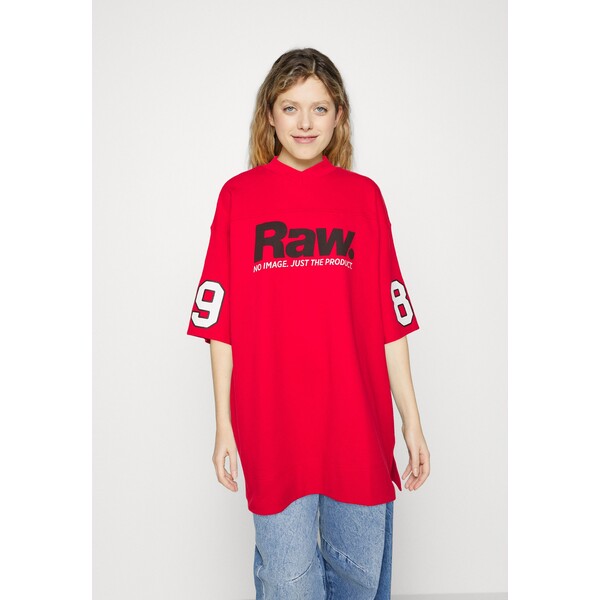 G-Star RAW TIGHT MOCK T-shirt z nadrukiem acid red GS121D10C-G11