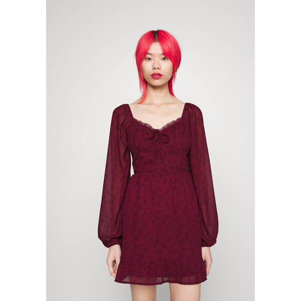 Hollister Co. PRETTY CORSET DRESS Sukienka koktajlowa burgundy H0421C06U-G11