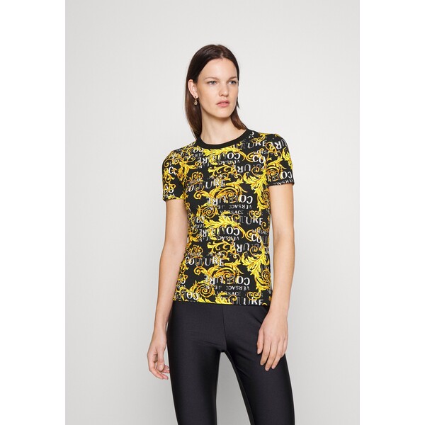 Versace Jeans Couture LOGO T-shirt z nadrukiem black/gold VEI21D085-Q11