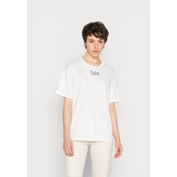 Lee RELAXED CREW TEE T-shirt z nadrukiem workwear white LE421D06A-A11