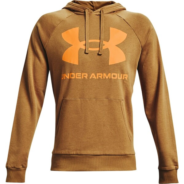 Męska bluza treningowa z kapturem UNDER ARMOUR Rival Fleece Big Logo HD - brązowa