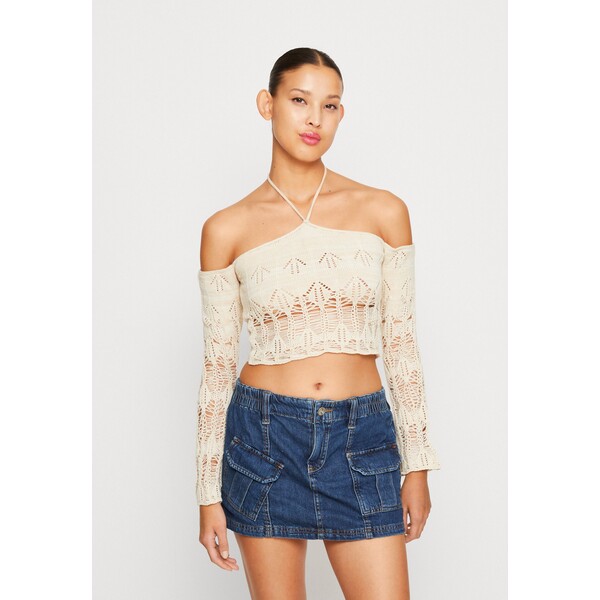 BDG Urban Outfitters LADDERED HALTER NECK Sweter cream QX721I023-B11