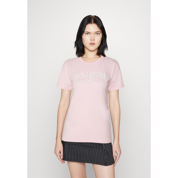 Hollister Co. TECH CORE T-shirt z nadrukiem pink H0421D0H9-J11