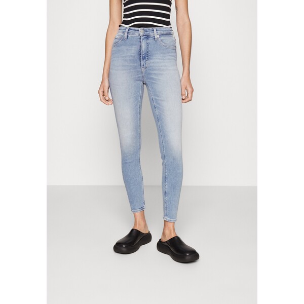 Calvin Klein Jeans HIGH RISE SUPER SKINNY ANKLE Jeansy Skinny Fit denim light C1821N0LU-K11
