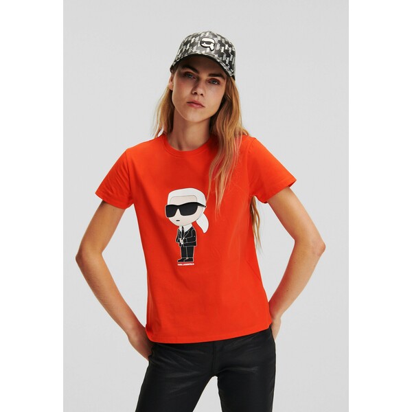 KARL LAGERFELD IKONIK 2.0 T-shirt z nadrukiem fiery red K4821D0BN-G11
