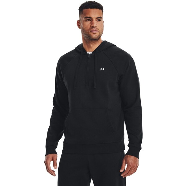 UNDER ARMOUR Męska bluza dresowa nierozpinana z kapturem Under Armour UA Rival Fleece 1/2 Zip HD - czarna