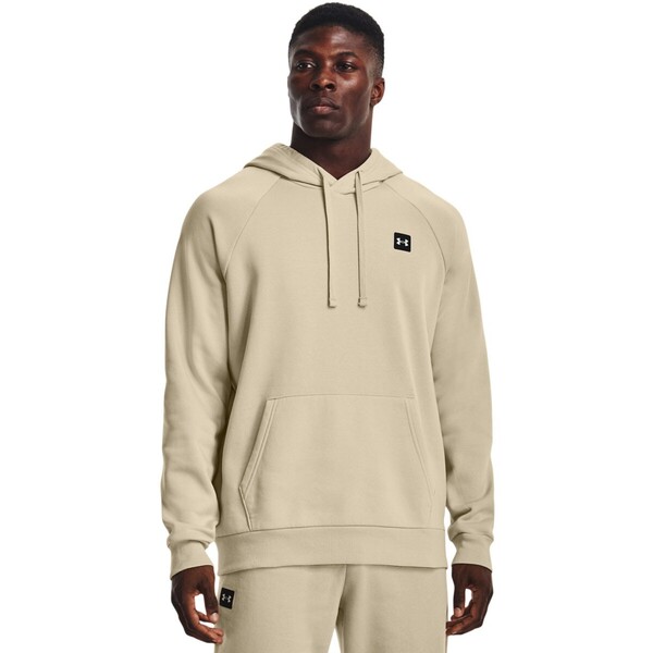 Męska bluza dresowa nierozpinana z kapturem UNDER ARMOUR UA Rival Fleece Hoodie - kremowa