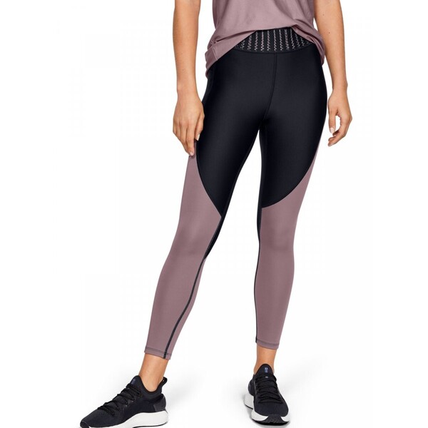 Damskie legginsy treningowe UNDER ARMOUR Color Block Graphic Ankle Crop - czarne