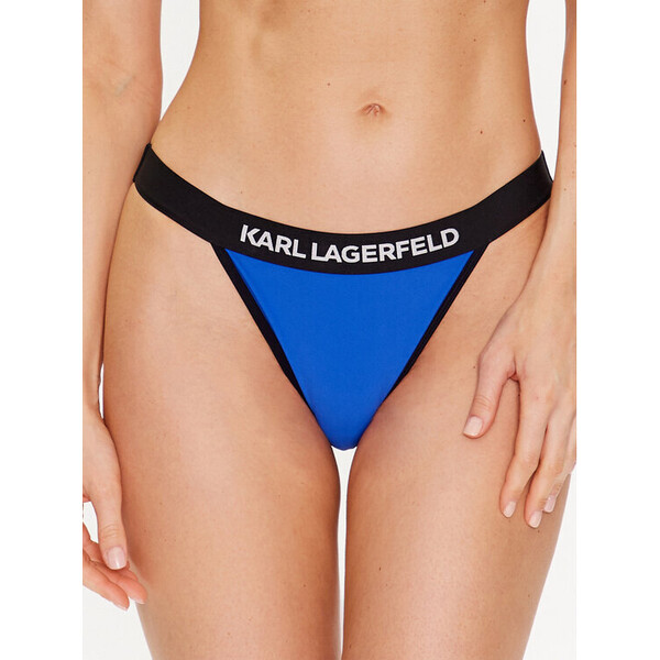 KARL LAGERFELD Dół od bikini 230W2235 Niebieski