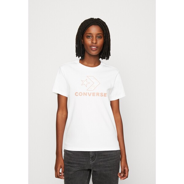Converse FLORAL STAR CHEVRON SHORT SLEEVE T-shirt z nadrukiem white CO421D0BS-A11