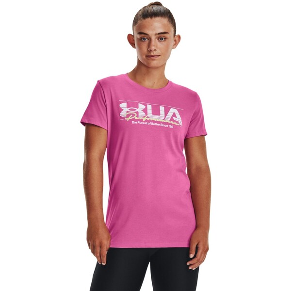 UNDER ARMOUR Damski t-shirt z nadrukiem Under Armour UA VINTAGE PERFORMANCE SS - różowy